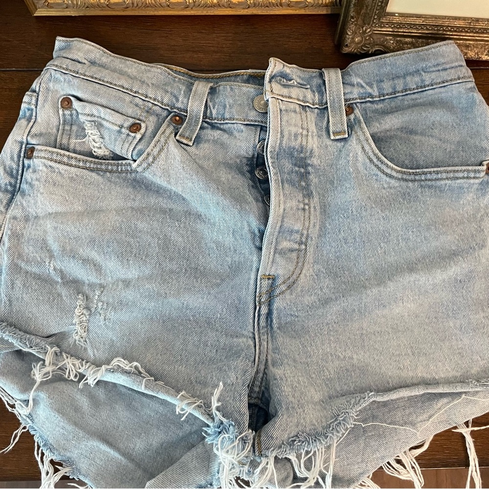 Levi's Sky Blue Denim Cutoffs